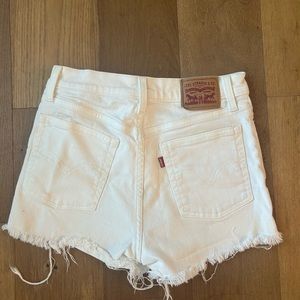 Levi’s white Jean shorts